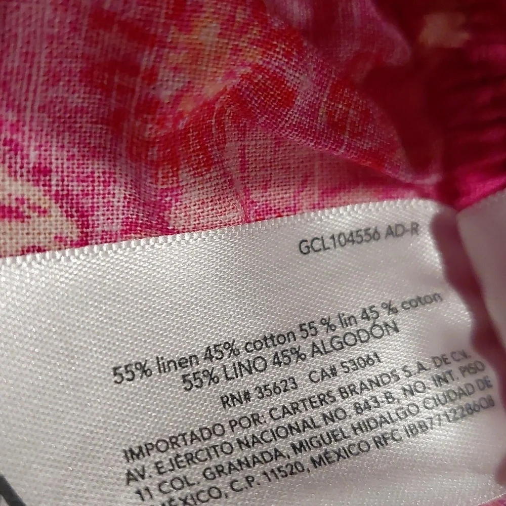 Carter's Girl's Size 7 Skirt Floral Print Pink Elastic Waistband Ruffle
